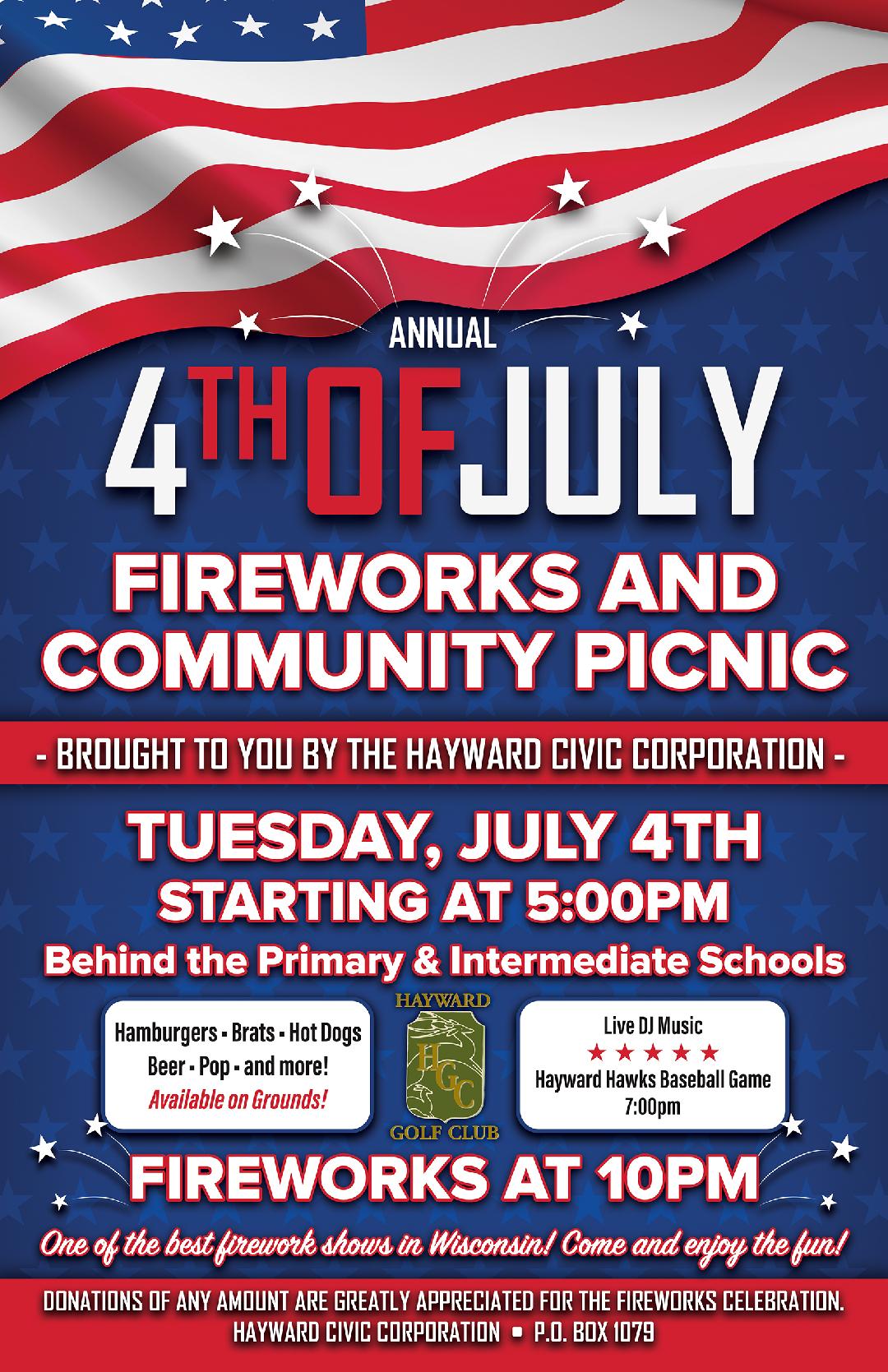 4th of July Community Picnic and Fireworks Hayward Golf Course