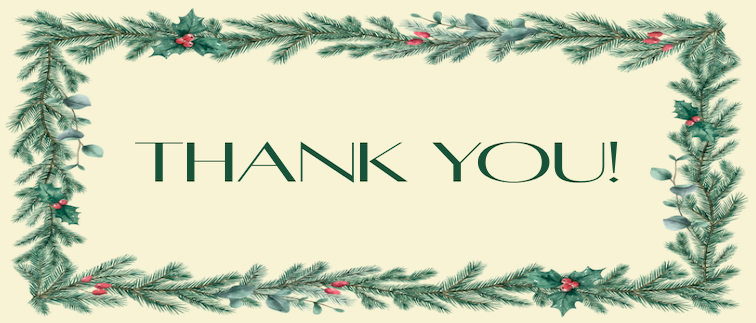Thank You For Supporting Our Holiday Sale!